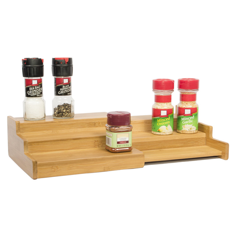 Rebrilliant Bamboo Expandable 3Tier Spice Shelving Rack & Reviews